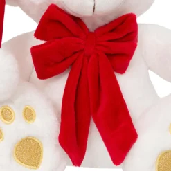 Déco Et Objet De Noël|Père Noël, Animaux Et Personnage|JJA Ours en peluche (H34 cm) Jules et nœud velours et rouge Blanc