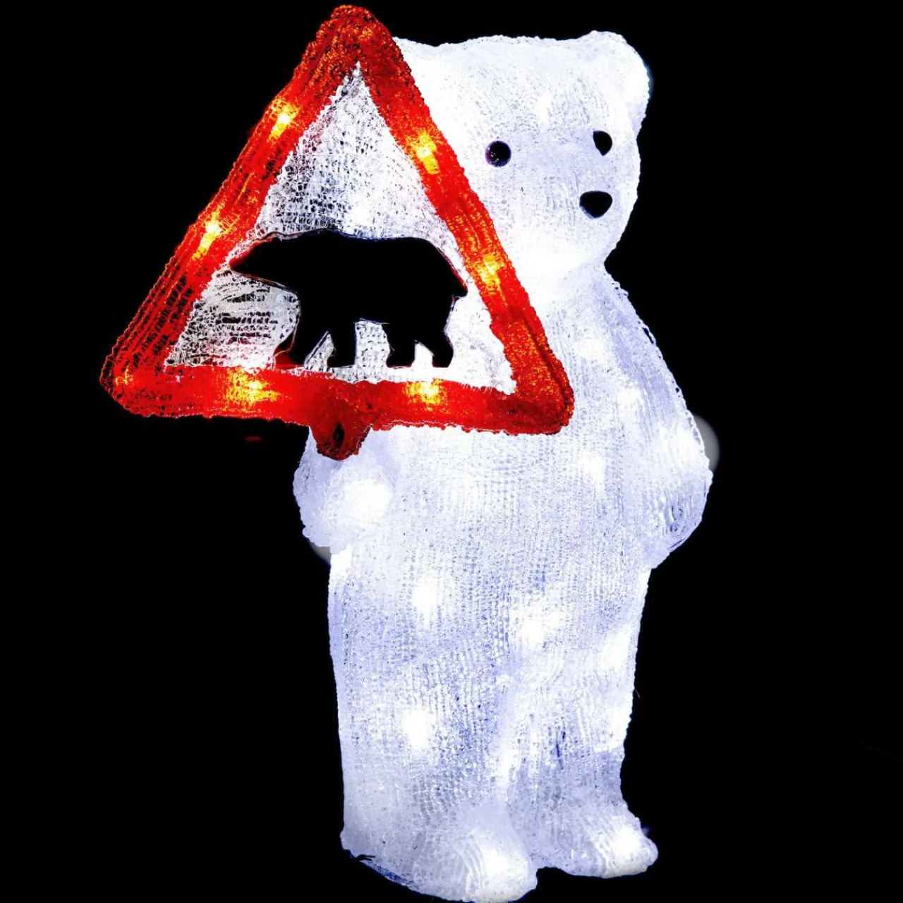 Déco Et Objet Lumineux|Feeric Lights & Christmas Ours polaire solaire 50 LED (H39 cm) Warning Blanc chaud
