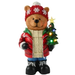 Père Noël, Animaux Et Personnage|Déco Et Objet Lumineux|KAEMINGK Ourson lumineux à piles 7 LED (H38 cm) Tiboo Multicolore