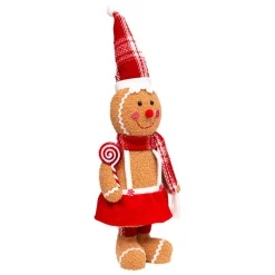 Père Noël, Animaux Et Personnage|JJA Pain d'épices debout (H49 cm) Miss Noël Marron clair