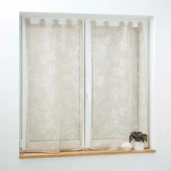Voilage|DOUCEUR D'INTERIEUR Paire de voilages à passants (60 x 120 cm) Karla Taupe