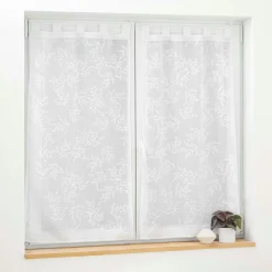 Voilage|DOUCEUR D'INTERIEUR Paire de voilages à passants (60 x 120 cm) Karla Blanc