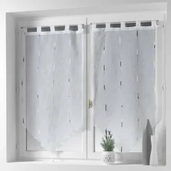 Voilage|DOUCEUR D'INTERIEUR Paire de voilages à passants (45 x 120 cm) Chenilla Gris