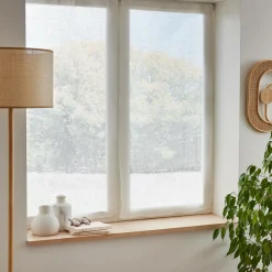 Voilage|EMINZA Paire de voilages passe-tringle effet lin (60 x 120 cm) Luca Blanc