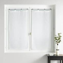 Voilage|douceur d'intu017drieur Paire de voilages tissés oeillets (60 x 120 cm) Davina Blanc