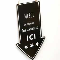 Déco Et Objet De Noël|Déco Et Objet Lumineux|Feeric Lights & Christmas Pancarte lumineuse à piles (H40 cm) Dépôt de cadeaux Blanc chaud