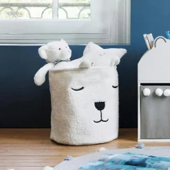 Rangement Enfant|Atmosphera createur d'interieur for kids Panier à jouets (H40 cm) Bouclette Blanc