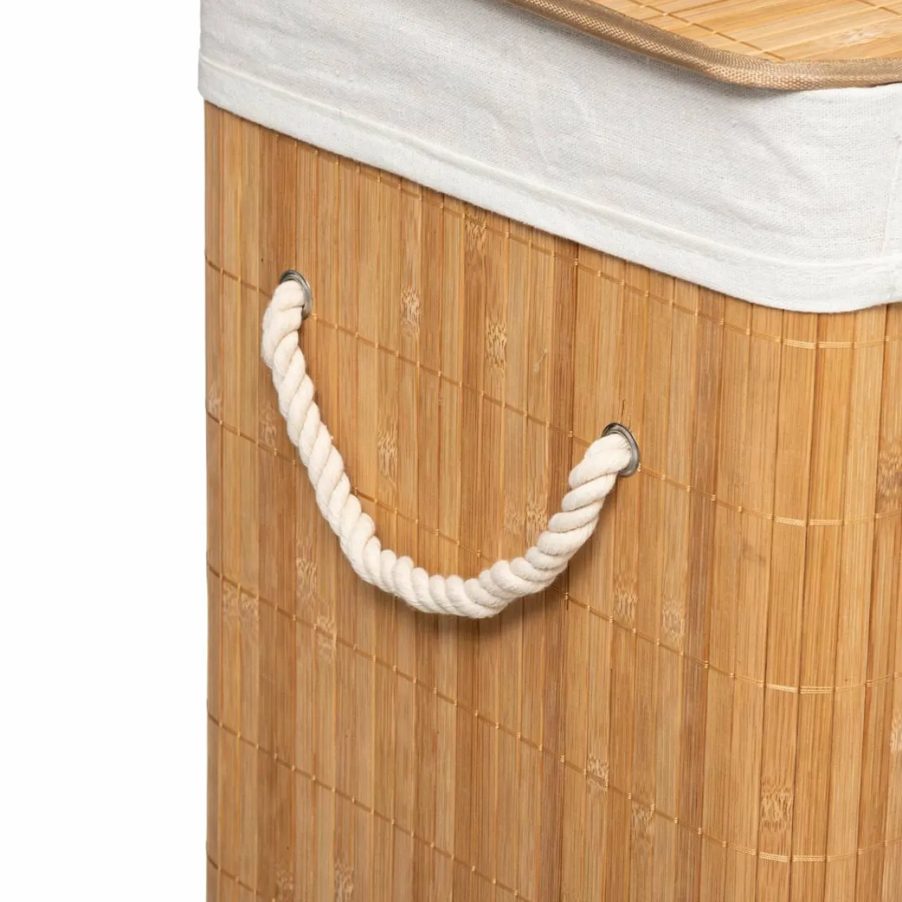 Panier Et Organisateur|Accessoire Salle De Bain|ATMOSPHERA Panier à linge en bambou (H50 cm) Nuevo Naturel