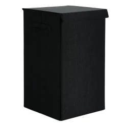 Panier Et Organisateur|Accessoire Salle De Bain|TENDANCE Panier à linge pliable (H60 cm) TissuFlex Noir
