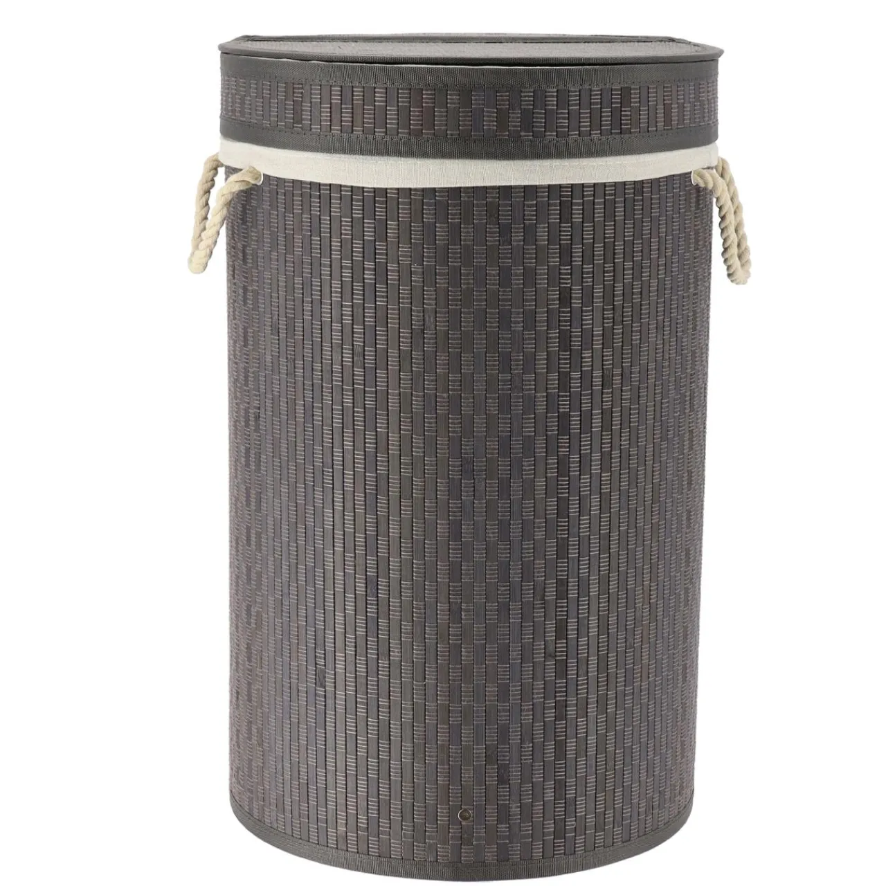 Panier Et Organisateur|Accessoire Salle De Bain|TENDANCE Panier à linge rond et pliable (H55 cm) Damier Gris