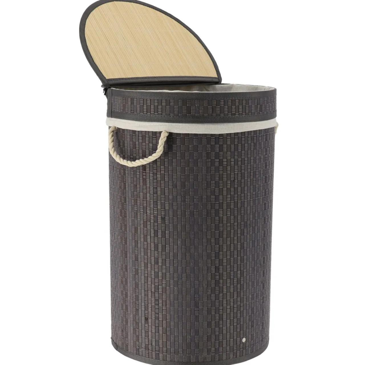 Panier Et Organisateur|Accessoire Salle De Bain|TENDANCE Panier à linge rond et pliable (H55 cm) Damier Gris