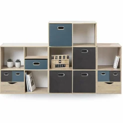 Panier Et Organisateur|ATMOSPHERA Panier de rangement (15 x 31 cm) Helena Gris Anthracite