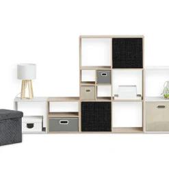 Panier Et Organisateur|5 Five Simply Smart Panier de rangement (31 x 31 cm) Tweed Noir