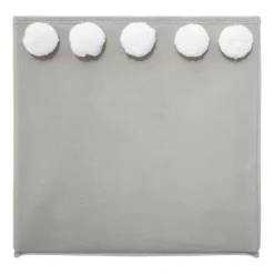Rangement Enfant|ATMOSPHERA Panier de rangement enfant (29 x 29 cm) 5 Pompons Gris