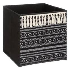 Panier Et Organisateur|ATMOSPHERA Panier de rangement Ethnique Noir
