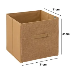 Panier Et Organisateur|5 Five Simply Smart Panier de rangement toile de jute (31 x 31 cm) Mix Beige