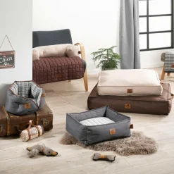 Panier, Coussin Et Plaid|LOVE STORY Panier rectangle pour chat et chien Héritage L75 cm Gris