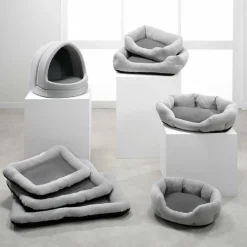 Panier, Coussin Et Plaid|LOVE STORY Panier rectangle pour chat et chien Graphène L60 cm Gris