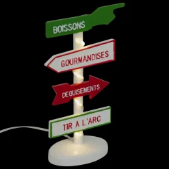 Personnage Et Accessoire Pour Village|JJA Panneau de direction lumineux Fête foraine (H11 cm) pour village Multicolore