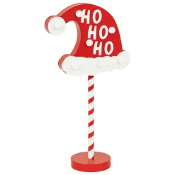 Déco Et Objet De Noël|Déco Et Objet Lumineux|FEERIC LIGHTS Panneau lumineux à piles (H41 cm) Ho Ho Ho Rouge