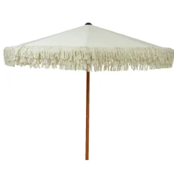 Parasol|#N/A Parasol de jardin rond à franges (D2 m) Valparaiso Ecru