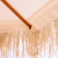 Parasol|#N/A Parasol de jardin rond à franges (D2 m) Valparaiso Ecru