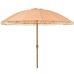 Parasol|KAEMINGK Parasol de jardin rond à franges (D2.5 m) Mexico Rose Pêche