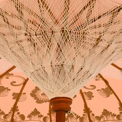 Parasol|KAEMINGK Parasol de jardin rond à franges (D2 m) Jaipur Beige rosé et dorure Nude