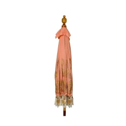 Parasol|KAEMINGK Parasol de jardin rond à franges (D2 m) Jaipur Beige rosé et dorure Nude