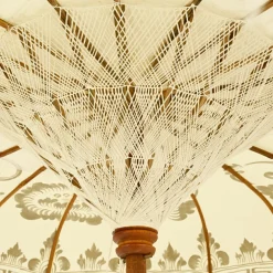 Parasol|KAEMINGK Parasol de jardin rond à franges (D2 m) Jaipur Crème et dorure Beige