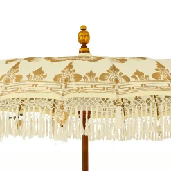 Parasol|KAEMINGK Parasol de jardin rond à franges (D2 m) Jaipur Crème et dorure Beige