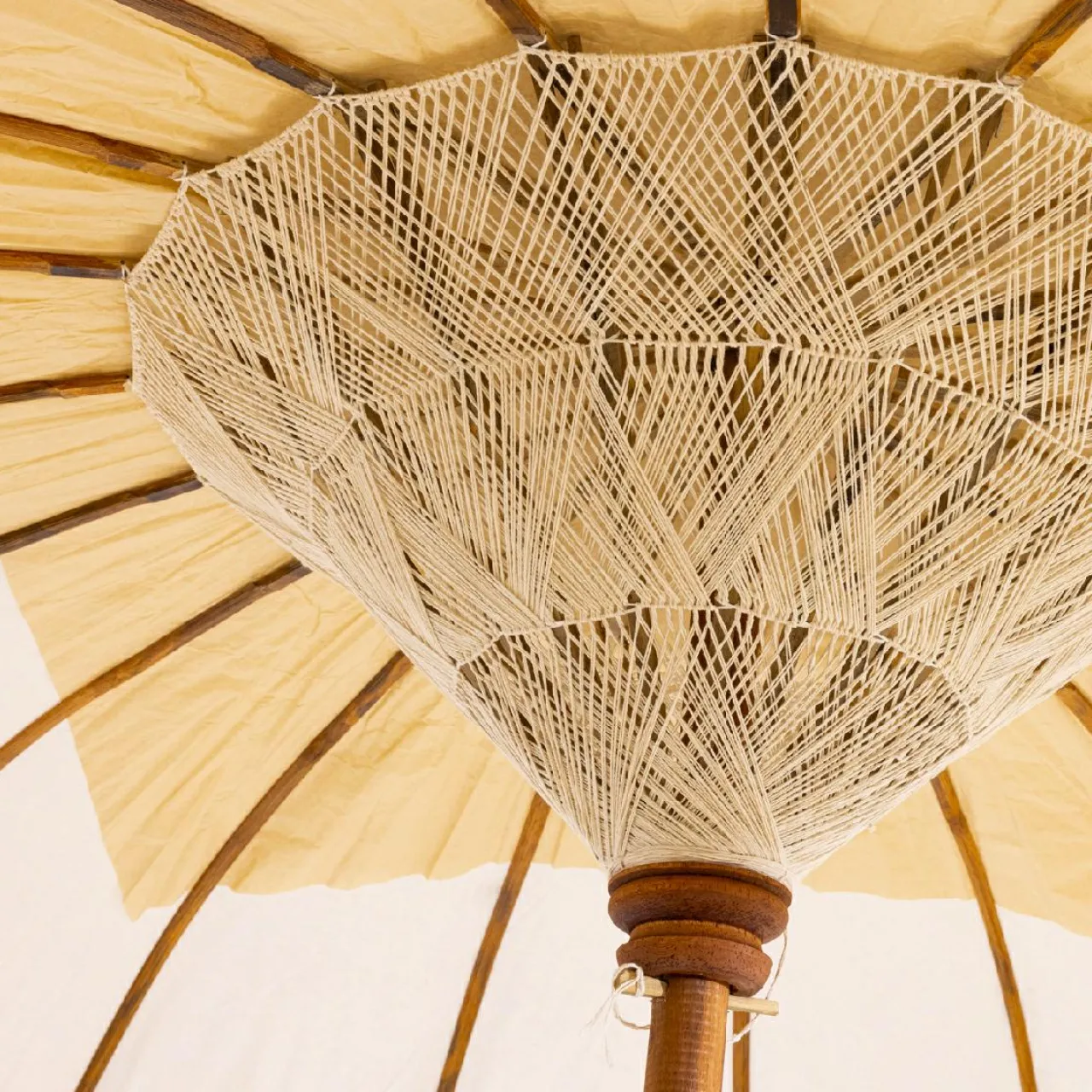 Parasol|#N/A Parasol de jardin rond avec ornements (D2 m) Cuzco cassé Blanc