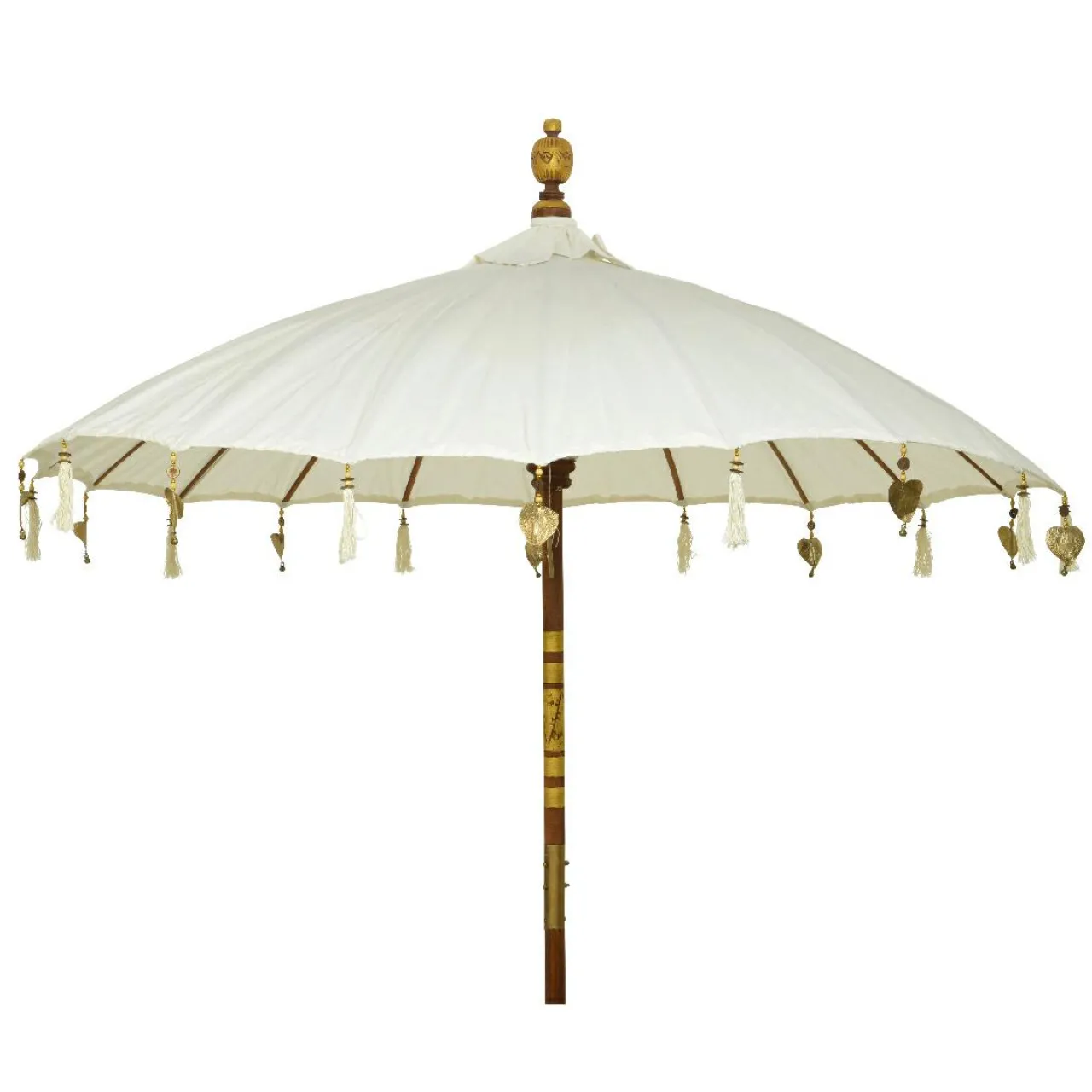 Parasol|#N/A Parasol de jardin rond avec ornements (D2 m) Cuzco cassé Blanc