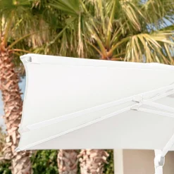 Parasol|MOBELLIA Parasol déporté rectangulaire aluminium (4 x 3 m) Yucatan Blanc