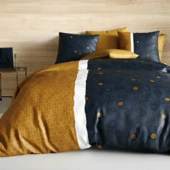 Parure De Lit|ATELIER DU COTON Parure de draps coton lit 90 cm 3 pièces Bel'or Jaune