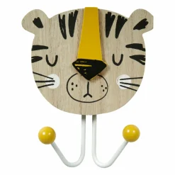 Objet Déco Enfant|OSTARIA Patère enfant bois (H14 cm) Tigre naturel Beige