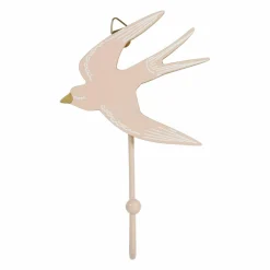 Objet Déco Enfant|OSTARIA Patère enfant bois Oiseau Rose