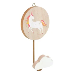 Objet Déco Enfant|Rangement Enfant|OSTARIA Patère murale enfant bois (H16 cm) Licorne Rose