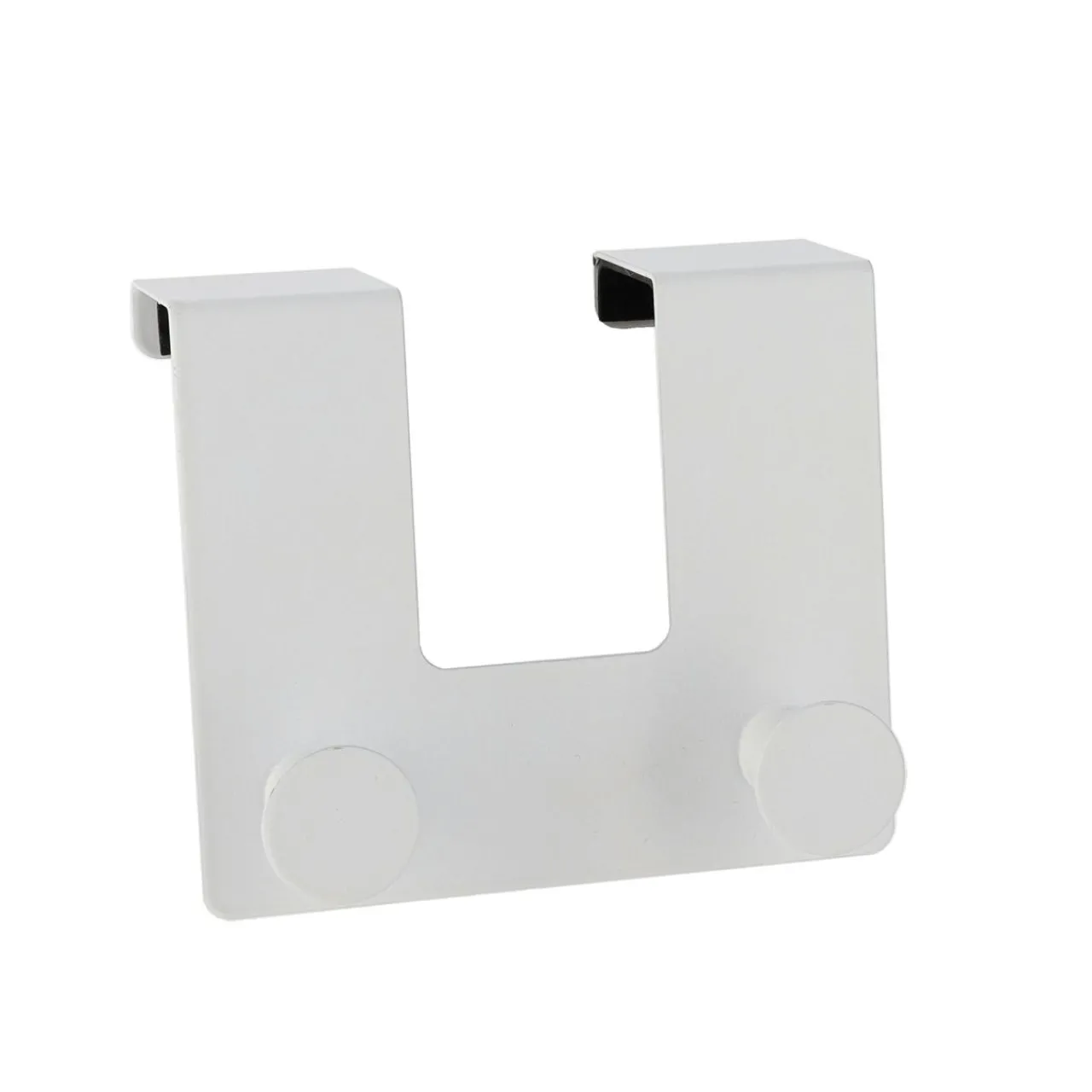 Rangement Salle De Bain|TENDANCE Patère pour porte métal 2 crochets (H10 cm) Blanc