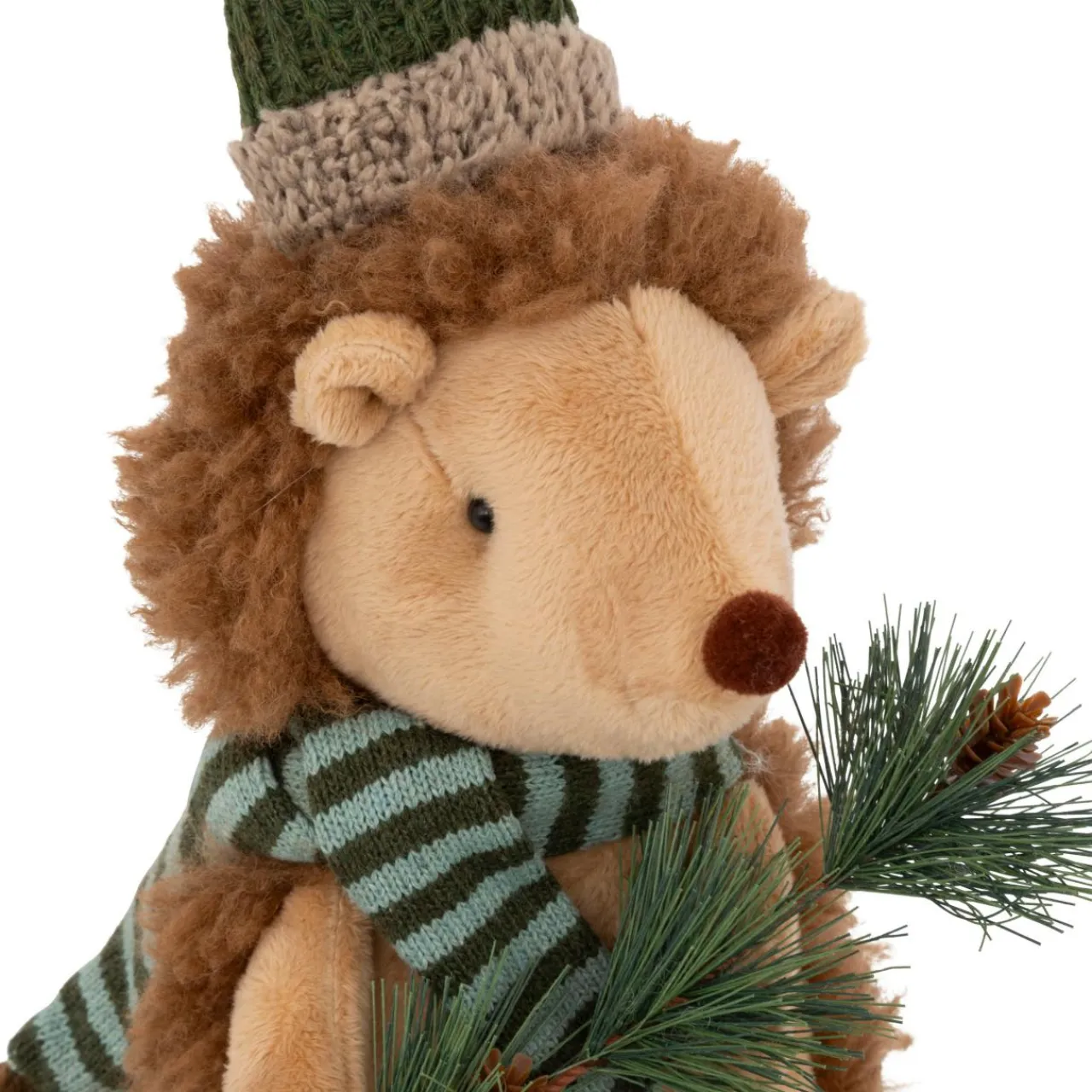 Personnage, Objet Grand Format|Père Noël, Animaux Et Personnage|JJA Peluche assise (H61cm) Hérisson de la forêt et vert Beige
