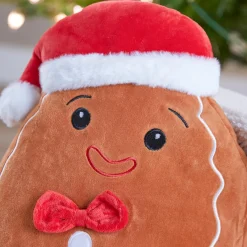 Père Noël, Animaux Et Personnage|JJA Peluche (H35 cm) Joyeux Pain d'épices et rouge Marron