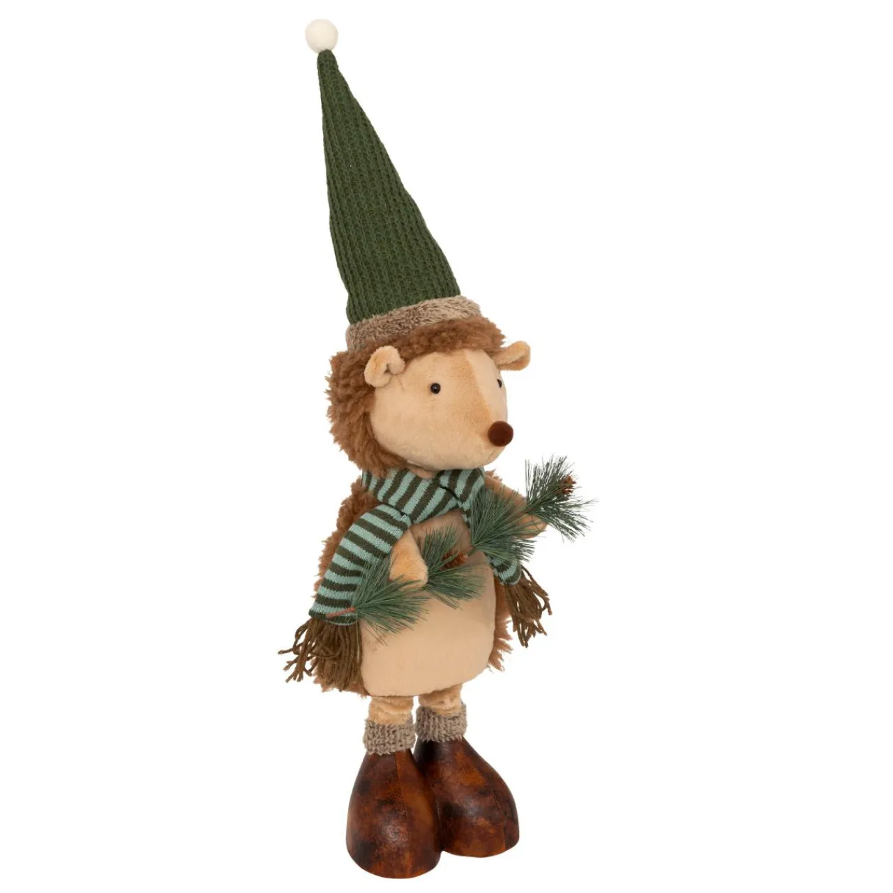 Personnage, Objet Grand Format|Père Noël, Animaux Et Personnage|JJA Peluche jambes téléscopiques (H95 cm) Hérisson de la forêt et vert Beige