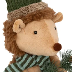 Personnage, Objet Grand Format|Père Noël, Animaux Et Personnage|JJA Peluche jambes téléscopiques (H95 cm) Hérisson de la forêt et vert Beige