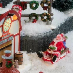 Village De Noël Lemax|LEMAX Personnage Père Noël en luge
