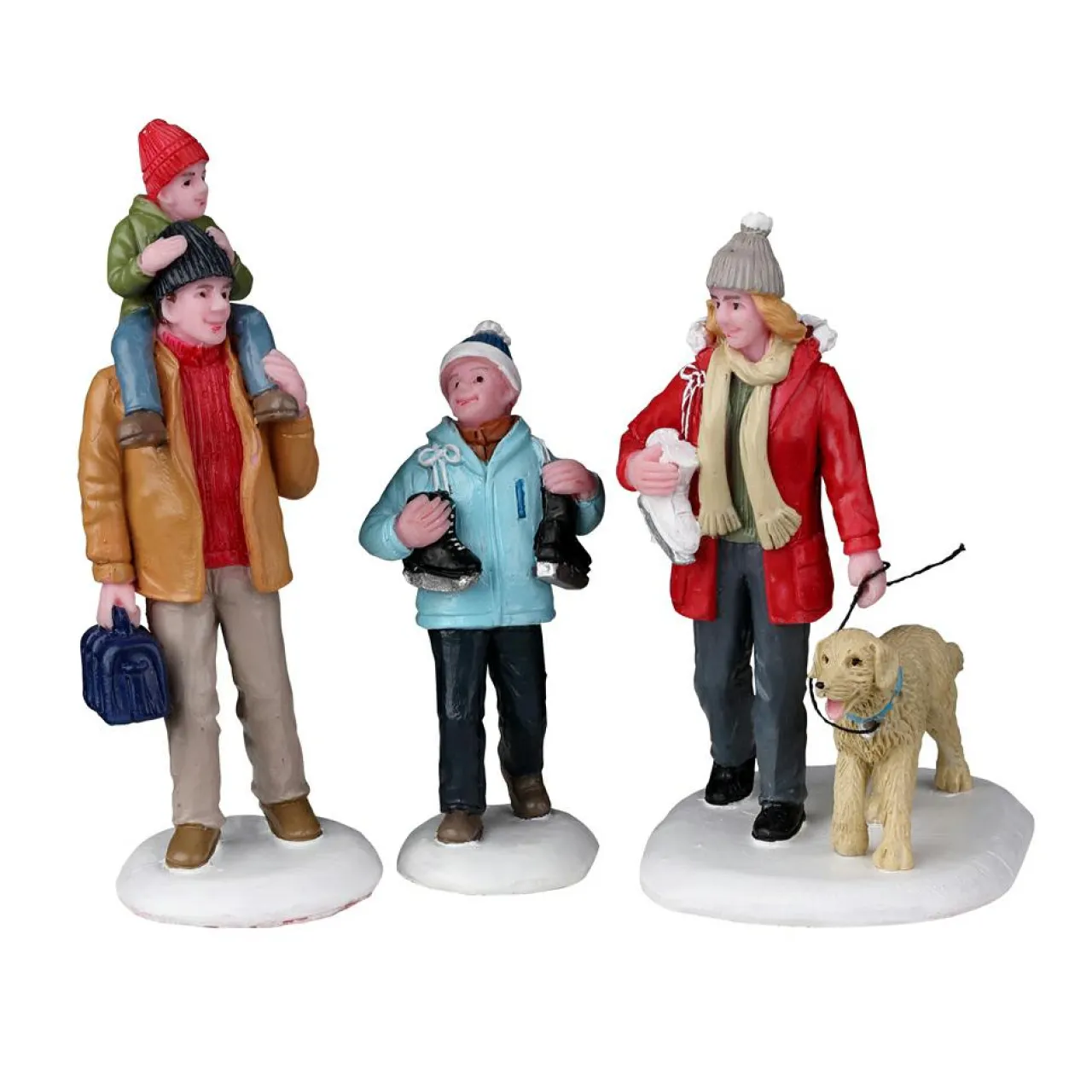 Village De Noël Lemax|LEMAX Personnages On patine en famille