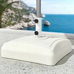Pied Et Accessoires|MOBELLIA Pied de parasol carré universel à remplir 32L Blanc