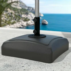 Pied Et Accessoires|MOBELLIA Pied de parasol carré universel à remplir 32L Noir