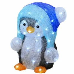 Déco Et Objet Lumineux|EMINZA Pingouin lumineux 60 LED (H33 cm) Fripon Blanc froid