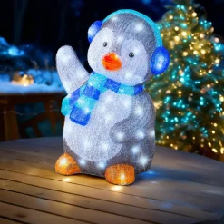 Père Noël, Animaux Et Personnage|Déco Et Objet Lumineux|EMINZA Pingouin lumineux 70 LED (H64 cm) Frizmo Blanc froid