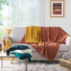 Plaid Et Jeté|DOUCEUR D'INTERIEUR Plaid (150 cm) Tricotine Vert émeraude